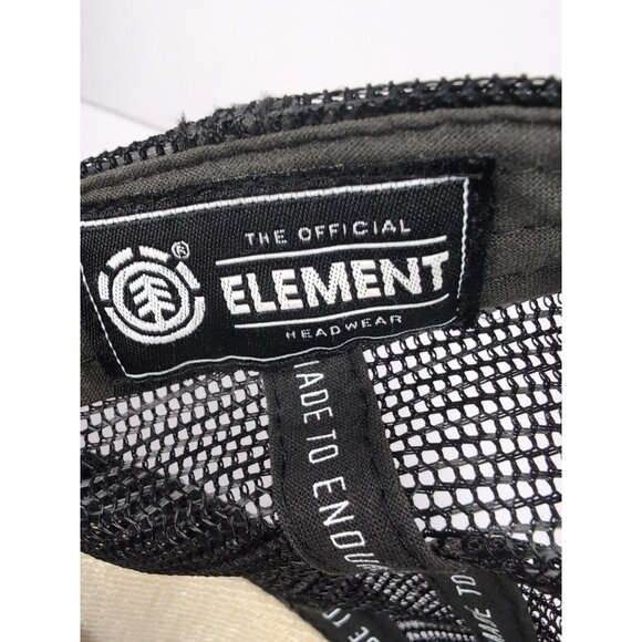 Element Mesh Snap Back Trucker Hat One Size Dark Gray Herringbone Pattern Patch - Picture 11 of 14